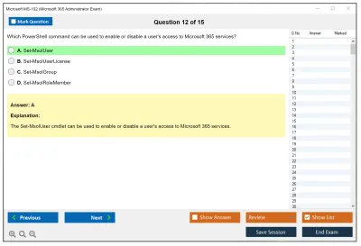 Microsoft MS-102 Microsoft 365 Administrator Exam Practice test exam simulator test engine exam Prep practice test questions answers Image 12