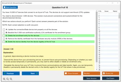Microsoft AZ-220 Microsoft Azure IoT Developer Practice test exam simulator test engine exam Prep practice test questions answers Image 9