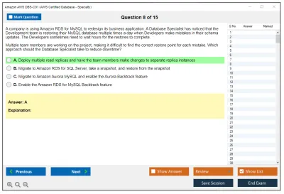 Amazon AWS DBS-C01 AWS Certified Database - Specialty Practice test exam simulator test engine exam Prep practice test questions answers Image 8