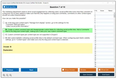Acquia Acquia-Certified-Site-Builder-D8 Acquia Certified Site Builder - Drupal 8 Practice test exam simulator test engine exam Prep practice test questions answers Image 7