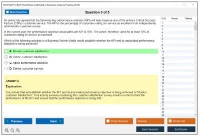 BCS BAP18 BCS Practitioner Certificate in Business Analysis Practice 2018 Practice test exam simulator test engine exam Prep practice test questions answers Image 3