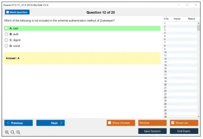 Huawei H13-711_V3.0 HCIA-Big Data V3.0 Practice test exam simulator test engine exam Prep practice test questions answers Image 12