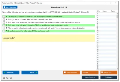 Alcatel-Lucent 4A0-105 Nokia Virtual Private LAN Services Practice test exam simulator test engine exam Prep practice test questions answers Image 3