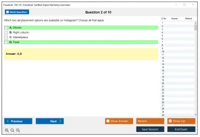 Facebook 100-101 Facebook Certified Digital Marketing Associate Practice test exam simulator test engine exam Prep practice test questions answers Image 2