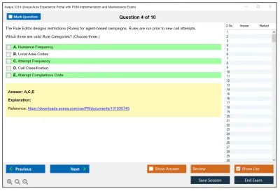 Avaya 3314 Avaya Aura Experience Portal with POM Implementation and Maintenance Exam Practice test exam simulator test engine exam Prep practice test questions answers Image 4