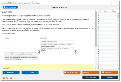 Microsoft DP-200 Implementing an Azure Data Solution  Practice test exam simulator test engine exam Prep practice test questions answers Image 1