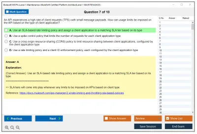 Mulesoft MCPA-Level-1-Maintenance MuleSoft Certified Platform Architect - Level 1 MAINTENANCE Practice test exam simulator test engine exam Prep practice test questions answers Image 7