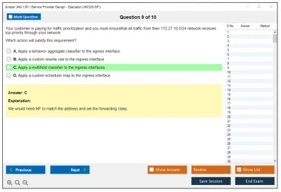 Juniper JN0-1361 Service Provider Design - Specialist (JNCDS-SP) Practice test exam simulator test engine exam Prep practice test questions answers Image 9