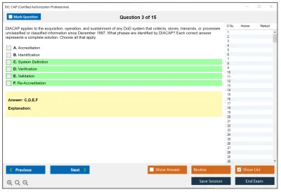 ISC2 CAP Certified Authorization Professional Practice test exam simulator test engine exam Prep practice test questions answers Image 3