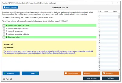 Autodesk ACP-01101 Autodesk Certified Professional in AutoCAD for Design and Drafting Practice test exam simulator test engine exam Prep practice test questions answers Image 3