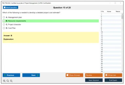 PMI PMI-002 Certified Associate in Project Management (CAPM) Certification Practice test exam simulator test engine exam Prep practice test questions answers Image 15