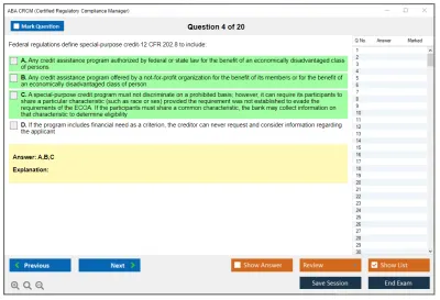 ABA CRCM Certified Regulatory Compliance Manager Practice test exam simulator test engine exam Prep practice test questions answers Image 4