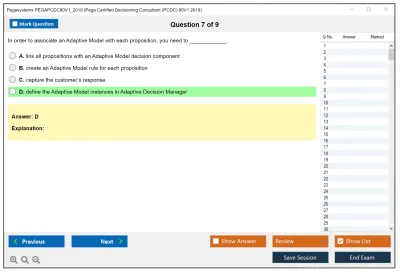 Pegasystems PEGAPCDC80V1_2019 Pega Certified Decisioning Consultant (PCDC) 80V1 2019 Practice test exam simulator test engine exam Prep practice test questions answers Image 7