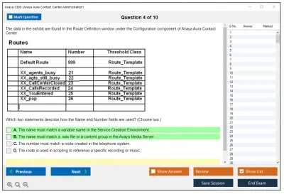 Avaya 3300 Avaya Aura Contact Center Administration Practice test exam simulator test engine exam Prep practice test questions answers Image 4