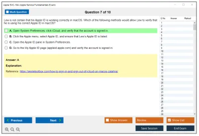 Apple SVC-19A Apple Service Fundamentals Exam Practice test exam simulator test engine exam Prep practice test questions answers Image 7