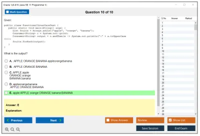 Oracle 1z0-816 Java SE 11 Programmer II Practice test exam simulator test engine exam Prep practice test questions answers Image 10