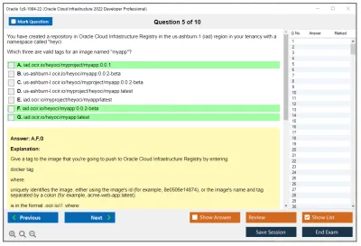 Oracle 1z0-1084-22 Oracle Cloud Infrastructure 2022 Developer Professional Practice test exam simulator test engine exam Prep practice test questions answers Image 5
