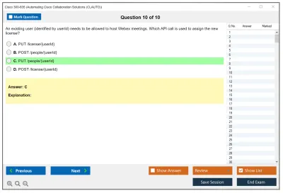 Cisco 300-835 Automating Cisco Collaboration Solutions (CLAUTO) Practice test exam simulator test engine exam Prep practice test questions answers Image 10