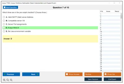 Avaya 7765X Avaya Workforce Optimization Select Implementation and Support Exam Practice test exam simulator test engine exam Prep practice test questions answers Image 7