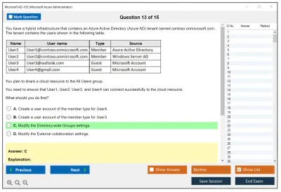 Microsoft AZ-103 Microsoft Azure Administrator Practice test exam simulator test engine exam Prep practice test questions answers Image 13
