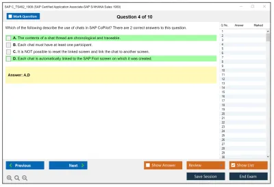 SAP C_TS462_1909 SAP Certified Application Associate-SAP S/4HANA Sales 1909 Practice test exam simulator test engine exam Prep practice test questions answers Image 4