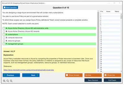 Microsoft AZ-305 Designing Microsoft Azure Infrastructure Solutions Practice test exam simulator test engine exam Prep practice test questions answers Image 8