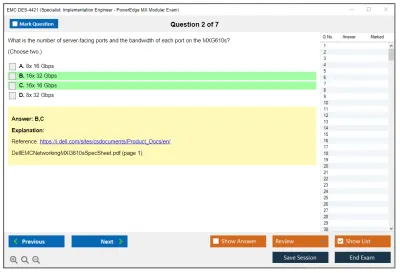 EMC DES-4421 Specialist - Implementation Engineer, PowerEdge MX Modular Practice test exam simulator test engine exam Prep practice test questions answers Image 2
