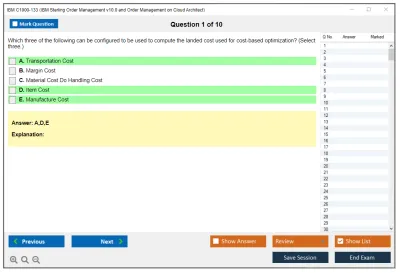 IBM C1000-133 IBM Sterling Order Management v10.0 and Order Management on Cloud Architect Practice test exam simulator test engine exam Prep practice test questions answers Image 1