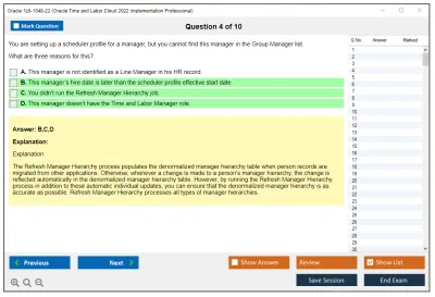 Oracle 1z0-1048-22 Oracle Time and Labor Cloud 2022 Implementation Professional Practice test exam simulator test engine exam Prep practice test questions answers Image 4