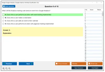Google Google-Analytics Google Analytics Individual Qualification (IQ) Practice test exam simulator test engine exam Prep practice test questions answers Image 6