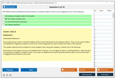 SAP C_SRM_72 SAP Certified Application Associate - Supplier Relationship Management 7.2 Practice test exam simulator test engine exam Prep practice test questions answers Image 5