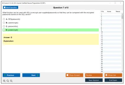 ECCouncil 312-92 EC-Council Certified Secure Programmer (ECSP) Practice test exam simulator test engine exam Prep practice test questions answers Image 7