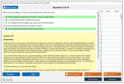 Oracle 1z0-1085-21 Oracle Cloud Infrastructure Foundations 2021 Associate Practice test exam simulator test engine exam Prep practice test questions answers Image 5