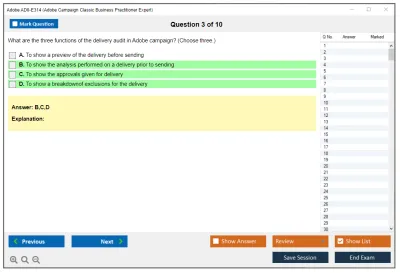 Adobe AD0-E314 Adobe Campaign Classic Business Practitioner Expert Practice test exam simulator test engine exam Prep practice test questions answers Image 3