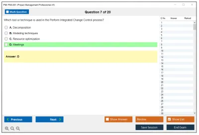 PMI PMI-001 Project Management Professional v5 Practice test exam simulator test engine exam Prep practice test questions answers Image 7