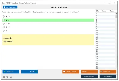 Cisco 700-755 Cisco Small Business Technical Overview Practice test exam simulator test engine exam Prep practice test questions answers Image 10