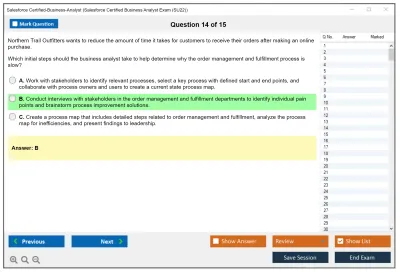 Salesforce Certified-Business-Analyst Salesforce Certified Business Analyst Practice test exam simulator test engine exam Prep practice test questions answers Image 14