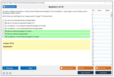 Oracle 1z0-1084-21 Oracle Cloud Infrastructure Developer 2021 Associate Practice test exam simulator test engine exam Prep practice test questions answers Image 3