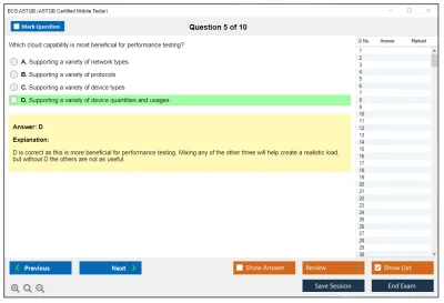 BCS ASTQB ASTQB Certified Mobile Tester Practice test exam simulator test engine exam Prep practice test questions answers Image 5
