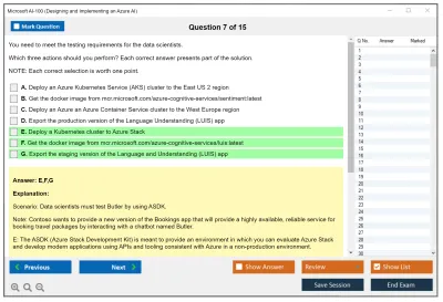 Microsoft AI-100 Designing and Implementing an Azure AI Practice test exam simulator test engine exam Prep practice test questions answers Image 7