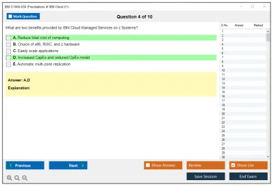 IBM C1000-039 Foundations of IBM Cloud V1 Practice test exam simulator test engine exam Prep practice test questions answers Image 4