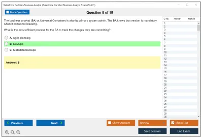 Salesforce Certified-Business-Analyst Salesforce Certified Business Analyst Practice test exam simulator test engine exam Prep practice test questions answers Image 8