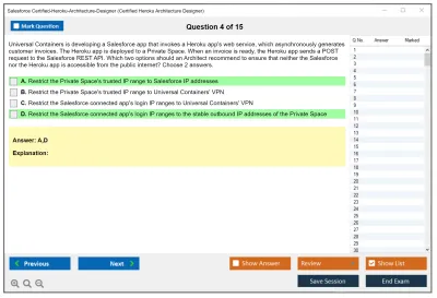 Salesforce Certified-Heroku-Architecture-Designer Salesforce Certified Heroku Architect Practice test exam simulator test engine exam Prep practice test questions answers Image 4