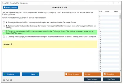 Avaya 7304 Avaya CallPilot Maintenance Practice test exam simulator test engine exam Prep practice test questions answers Image 5