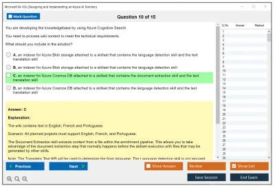 Microsoft AI-102 Designing and Implementing a Microsoft Azure AI Solution Practice test exam simulator test engine exam Prep practice test questions answers Image 10