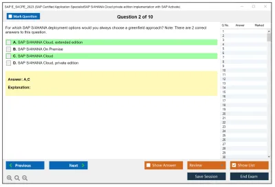 SAP E_S4CPE_2023 SAP Certified Specialist - SAP S/4HANA Cloud, private edition implementation with SAP Activate Practice test exam simulator test engine exam Prep practice test questions answers Image 2