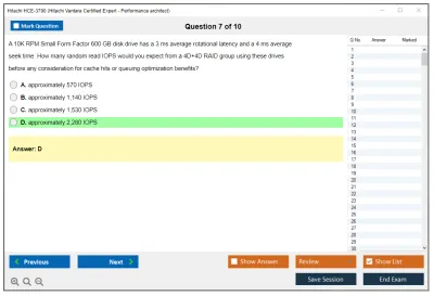 Hitachi HCE-3700 Hitachi Vantara Certified Expert - Performance architect Practice test exam simulator test engine exam Prep practice test questions answers Image 7