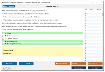 Microsoft MB-700 Microsoft Dynamics 365: Finance and Operations Apps Solution Architect Practice test exam simulator test engine exam Prep practice test questions answers Image 8