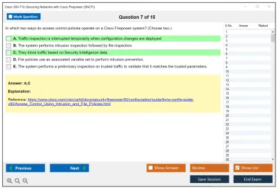 Cisco 300-710 Securing Networks with Cisco Firepower (300-710 SNCF) Practice test exam simulator test engine exam Prep practice test questions answers Image 7