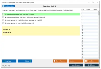 Cisco 500-052 Deploying Cisco Unified Contact Center Express Practice test exam simulator test engine exam Prep practice test questions answers Image 8